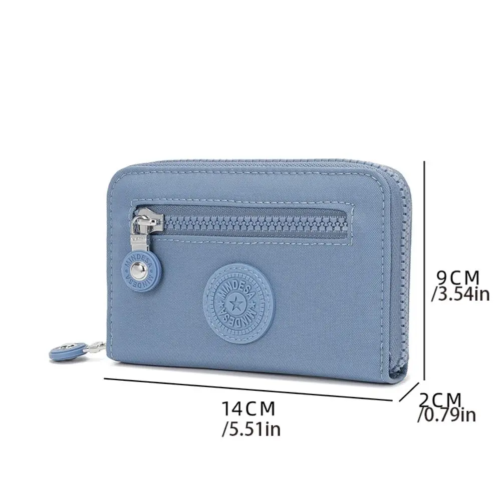 간단한 지퍼 솔리드 컬러 동전 지갑 나일론 짧은 나일론 지갑 작은 전화 가방 카드 가방 작은 지갑 야외