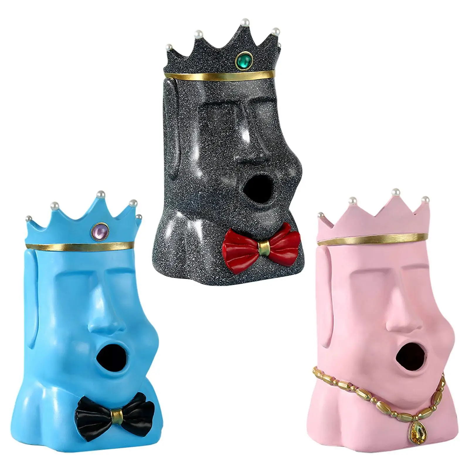

Tissue Box Holder Tissue Paper Box Crown Shape Figurine for Restaurant Centerpiece