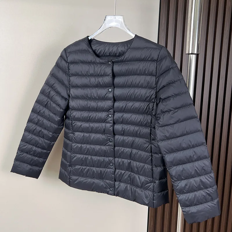 Jaket Komuter Multiwarna Baru Musim Gugur Musim Dingin Wanita Keluaran Baru 2025 Jaket Puffer Wanita Pendek Slim-Fit Hangat Ringan