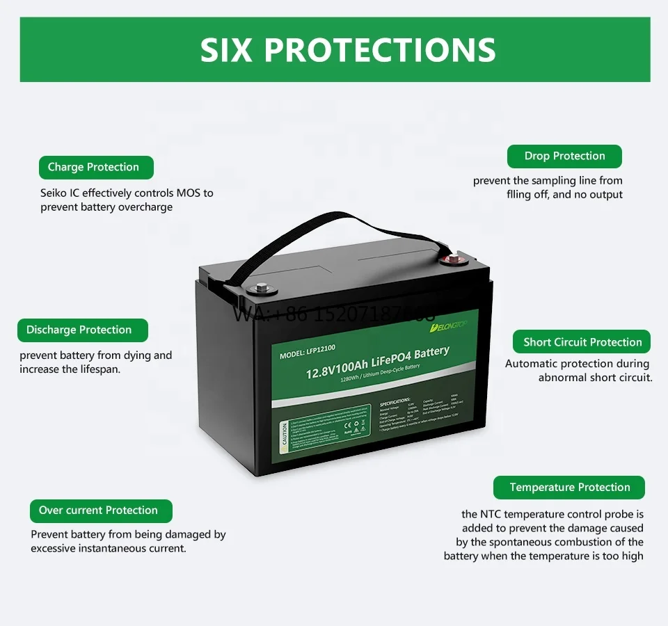 

Battery 12v 100ah 200ah Pack for Solar Home System High Quality Lithium Ion Lifepo4