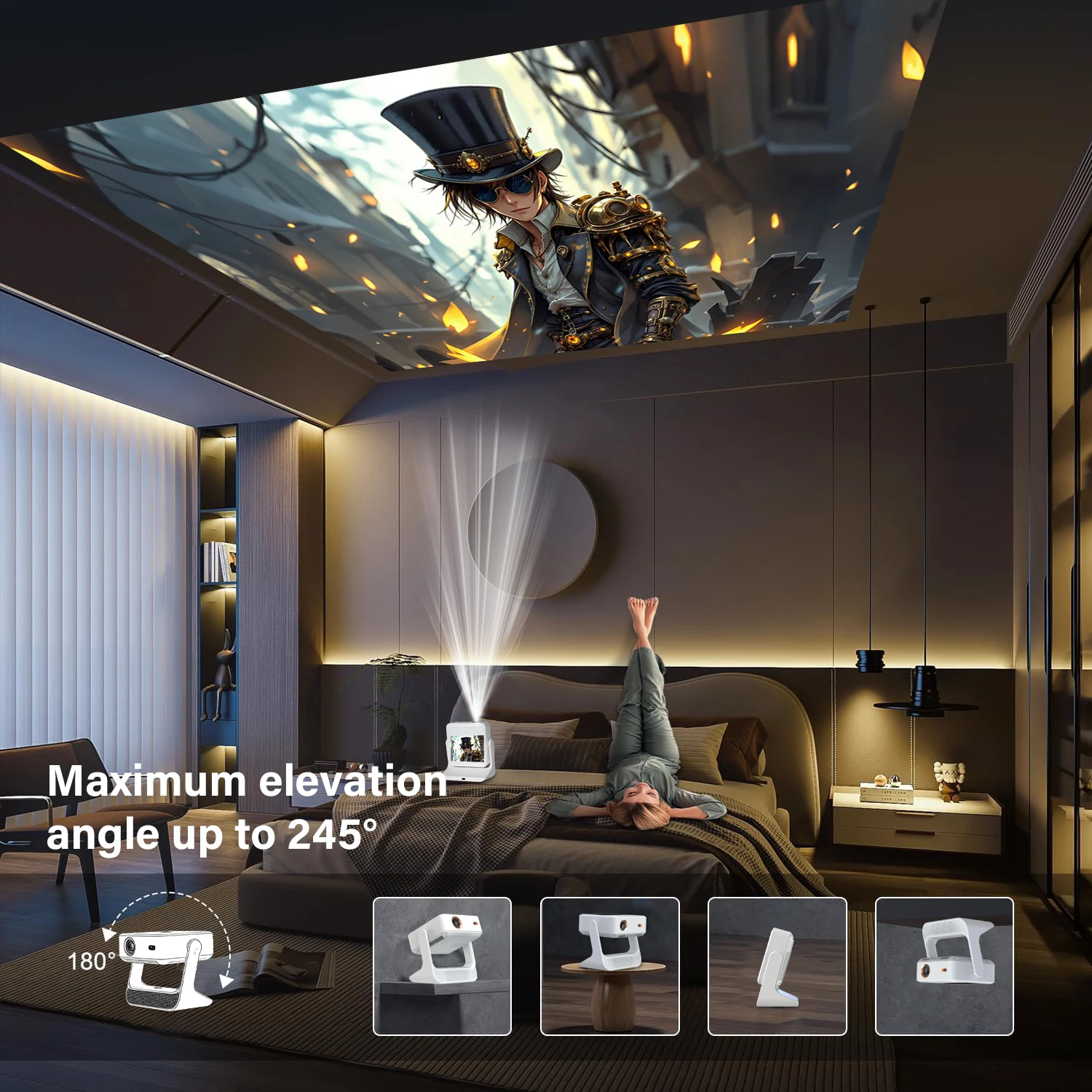 projector 4k A2pro Portable 4K Projector - Dual Screen, Android Touch, Home Cinema, Gaming & Karaoke