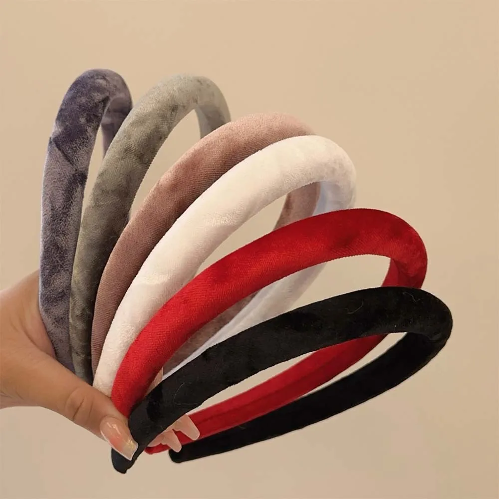 6/3pc Headband for Women Vintage Velvet Cloth Sponge Padded Hair Hoop Solid Color Hair Band Girls Hair Accessories