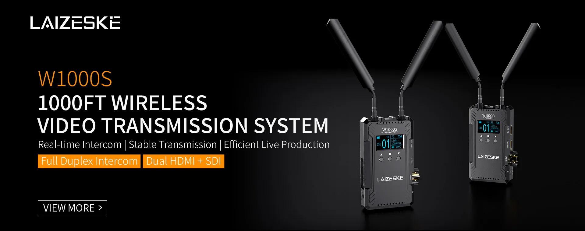 FEELWORLD LAIZESK W1000S 1082P HD 1000FT Dual HDMI SDI Input And Output Wireless Video Transmission System Full Duplex Intercom