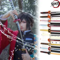 72cm Demon Slayer Katana Anime Kimetsu No Yaiba Blade Cosplay Prop Sword Tanjirou Real Size Japanese Katana Samurai Sabre Gift