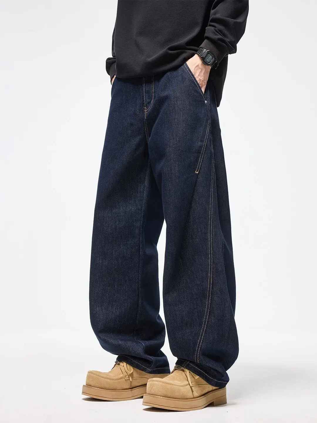 

Loose Straight Leg Jeans Kapital Japan Sle Casual Retro Versatile Trendy Couple's Bent Knife Pants Youth Daily Wear