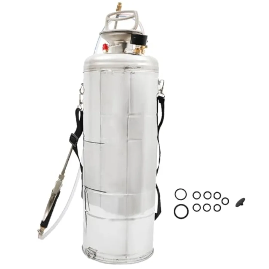 

Ручной распылитель из нержавеющей стали для внутреннего и наружного использования, 3 галлона, 20-дюймовая насадка, шланг 3 фута