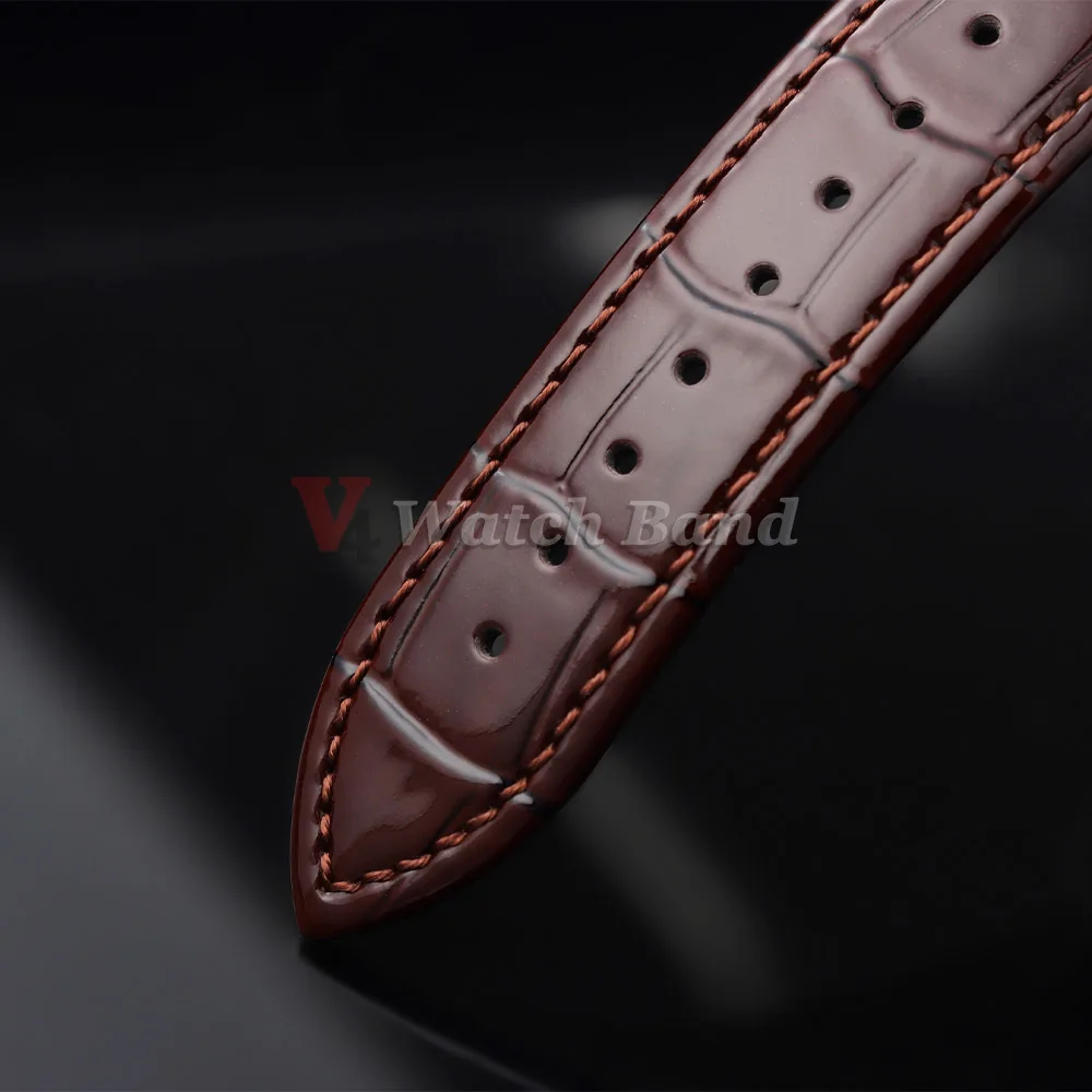 12/14/16/18/19/20/21/22mm Glossy Leather Watchband for Seiko Cowhide Wrist Strap for Omega Watch Band Butterfly Buckle Bracelets view 4