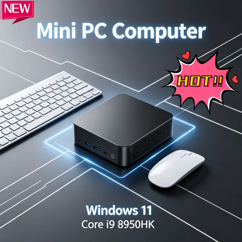 

Core I9 8950HK Multi-Scenario Mini Desktop PC 4K HD Display Win11 Pro 32GB RAM 1TB 2TB SSD WIFI6 3 Years Warranty