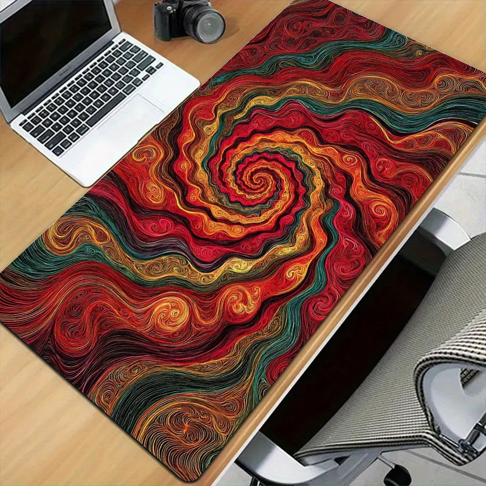 

Abstract Swirl Spiral Large Mouse Pad, XXL Colorful Art Desk Mat, Non-Slip Keyboard Pad for Gamers