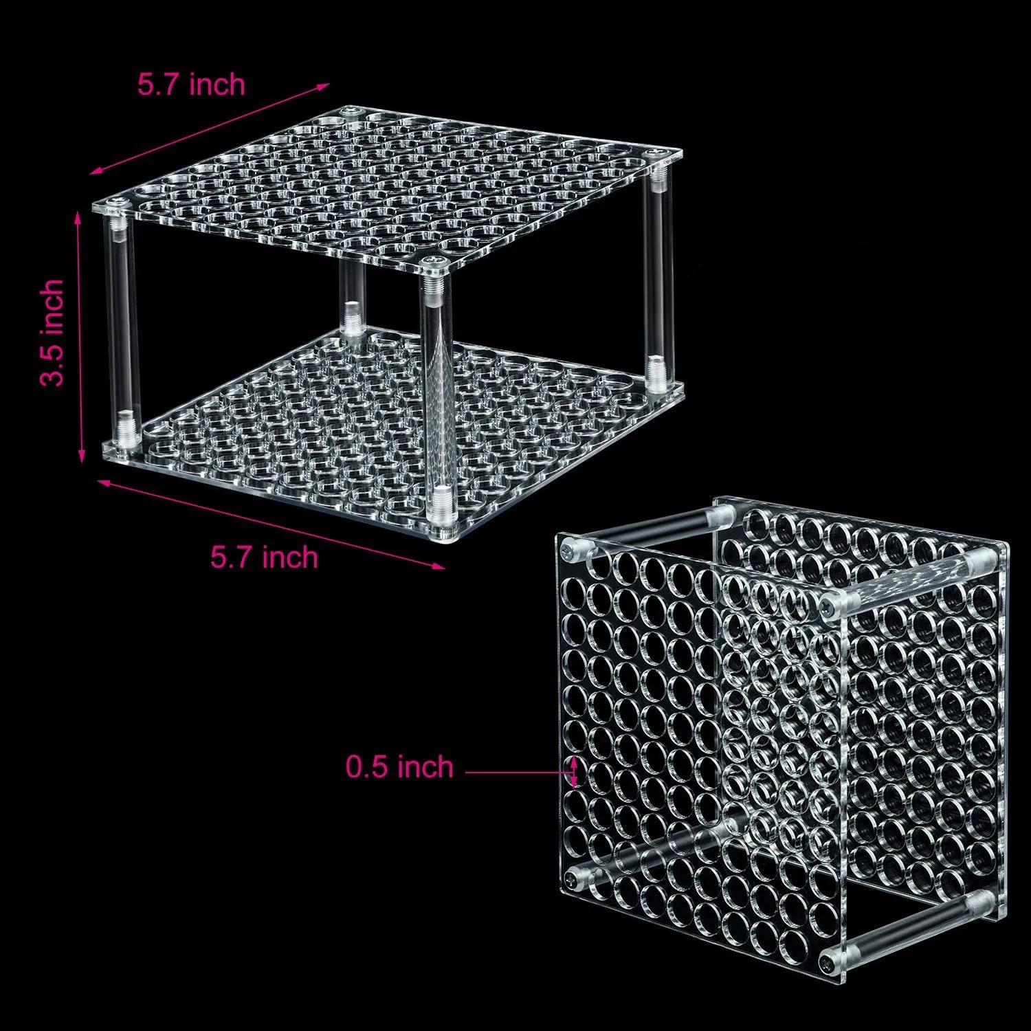 Clear Acrylic Pen Holder Organizer Desktop Pencil Storage Rack for Pencils, Brushes Office School Stationery Display Stand