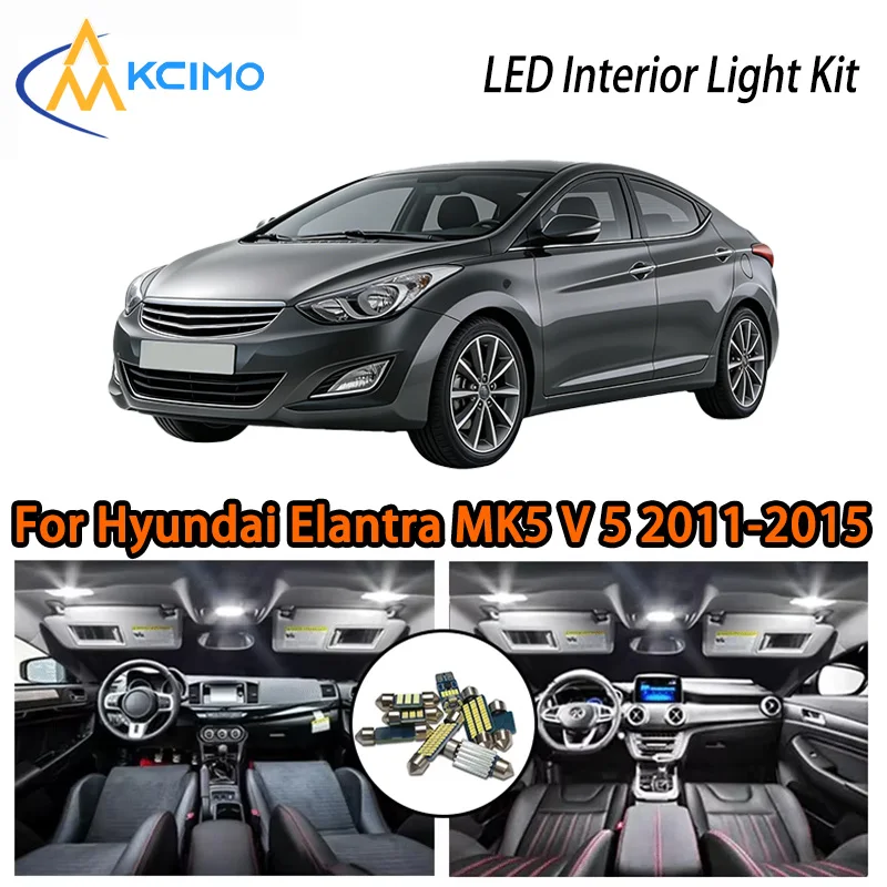 

KCIMO For Hyundai Elantra MK5 V 5 2011-2015 Premium LED Interior Kit - 2 Colors , Quick Installation, Long-Lasting