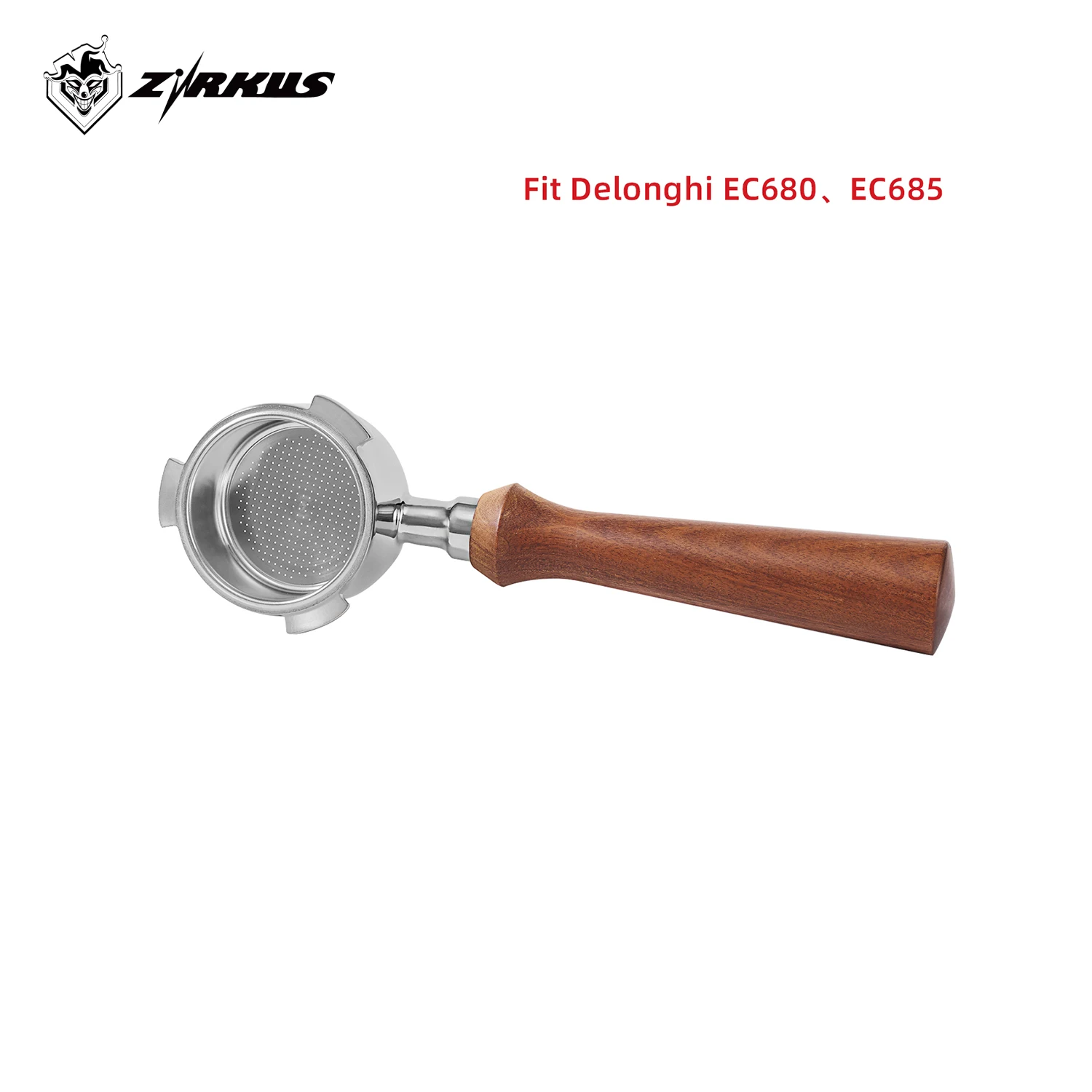 Portafiltro de Café Espresso ZIRKUS de 51 mm, sin Fondo o con Doble Boquilla y 3 Orejas, Compatible con De'Longhi EC680 EC685