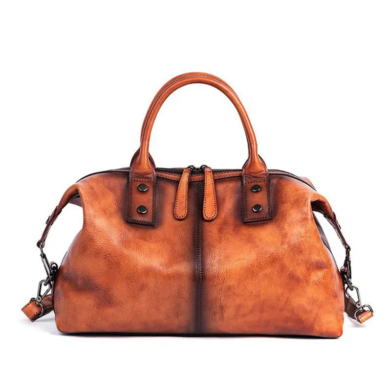 

New retro women's bag, genuine leather women's bag, luxurious handbag, polished single shoulder crossbody bag, large capacity