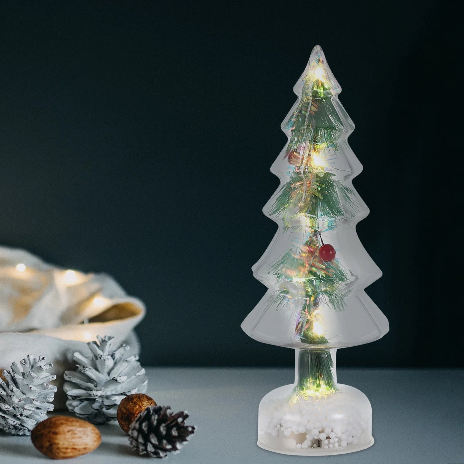 

Tabletop Christmas Tree with LED Light Glowing Mini Xmas Tree for Mantel Shelf Fireplace Centerpiece Home Holiday Decor