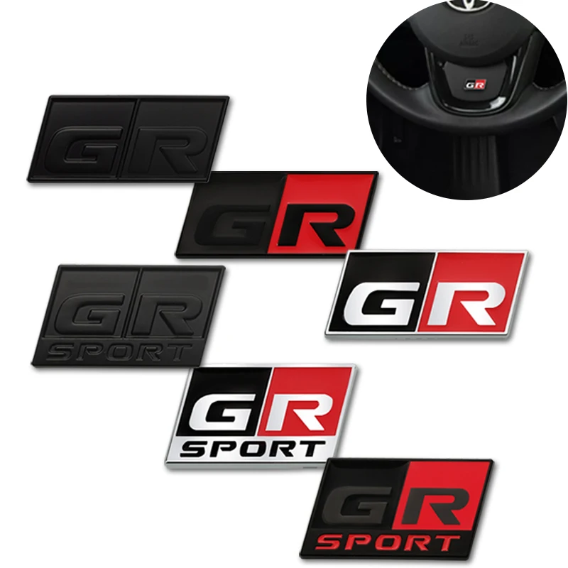 Car Interior Accessories Console Metal GR Sport Logo Sticker For Toyota Corolla Prado RAV4 Hiace Venza Camry YARiS Emblem Badge