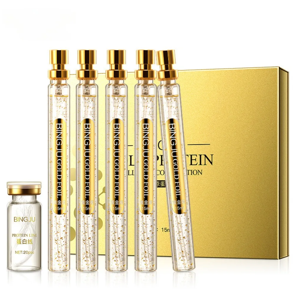 

Protein lifting line 24k gold collagen instant lifting firming anti-aging facial filler skin care essence skin wrinkle repair