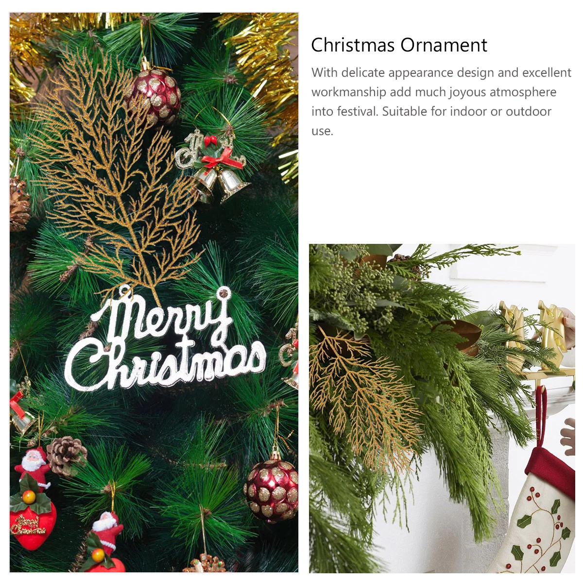 Christmas Greenery Stems Branches and Leaves Garland Imitation Berry Pine Picks for Tree