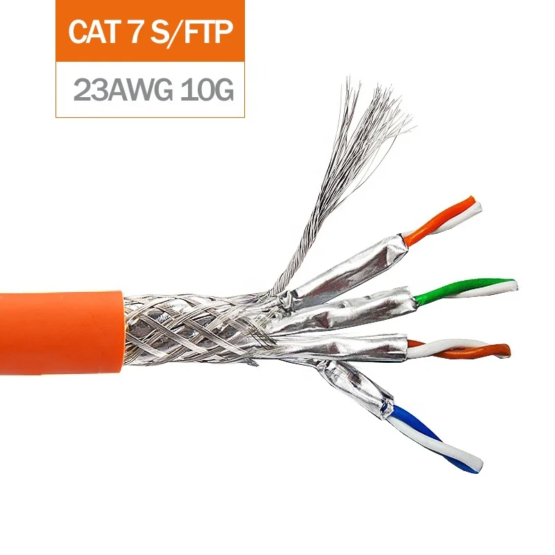 2025 hete verkoop Linkwylan Hi-Speed LSZH Cat7 SFTP-kabel 23AWG massieve draden afgeschermde netwerkinstallatie LAN ondersteunt 4PPoE Communi