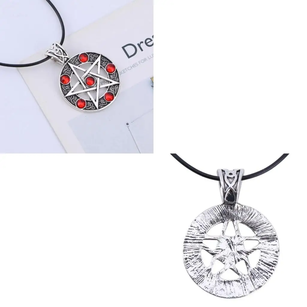 1Pc Fashion Invert Pentacle Pentagram Star Pewter Pendant Cosplay Necklace New