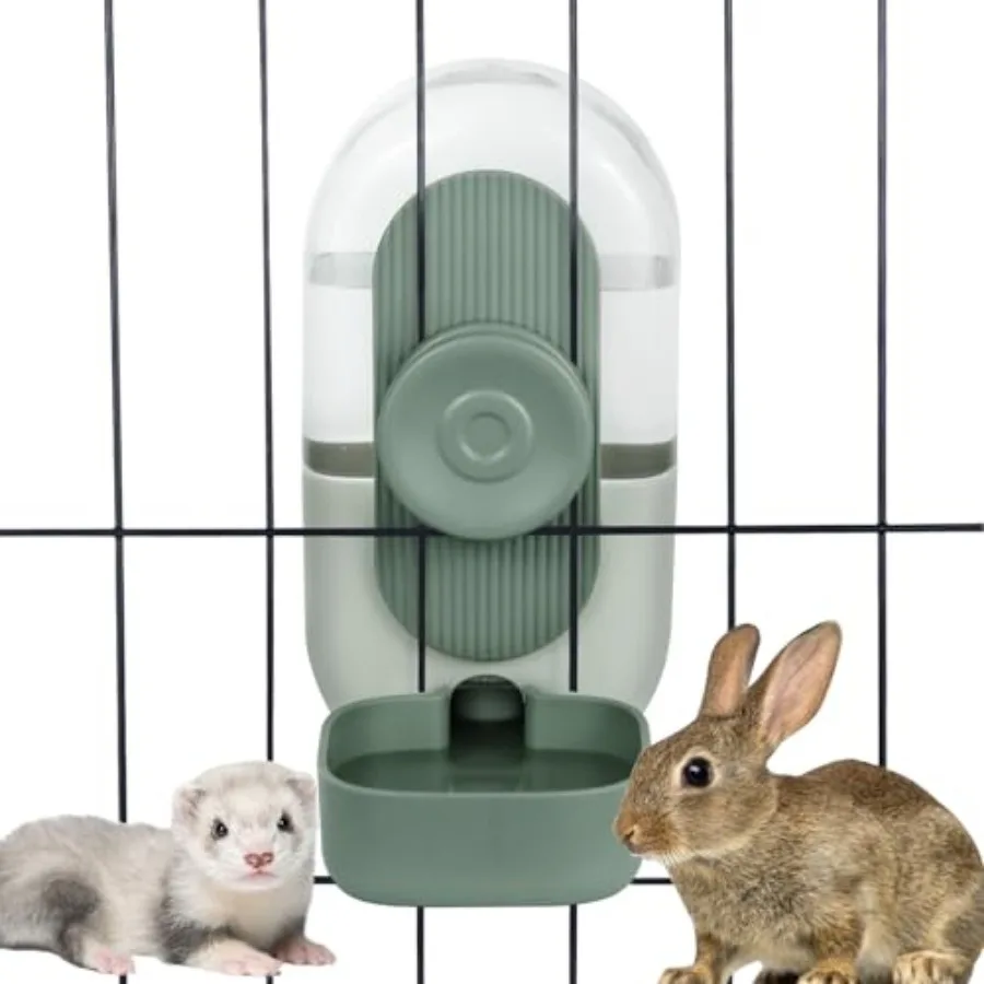 

28oz Hanging Automatic Water Dispenser Rabbit Water Bottle, Bunny Guinea Pig Ferret Water Bowl for Cage, Suitable for Small Ani