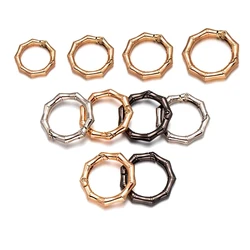 5pcs/Lot Metal Bamboo Spring Ring Round Key Buckles Clips Hooks Carabiner for DIY Connector Handbags Keychain Jewelry Accessory