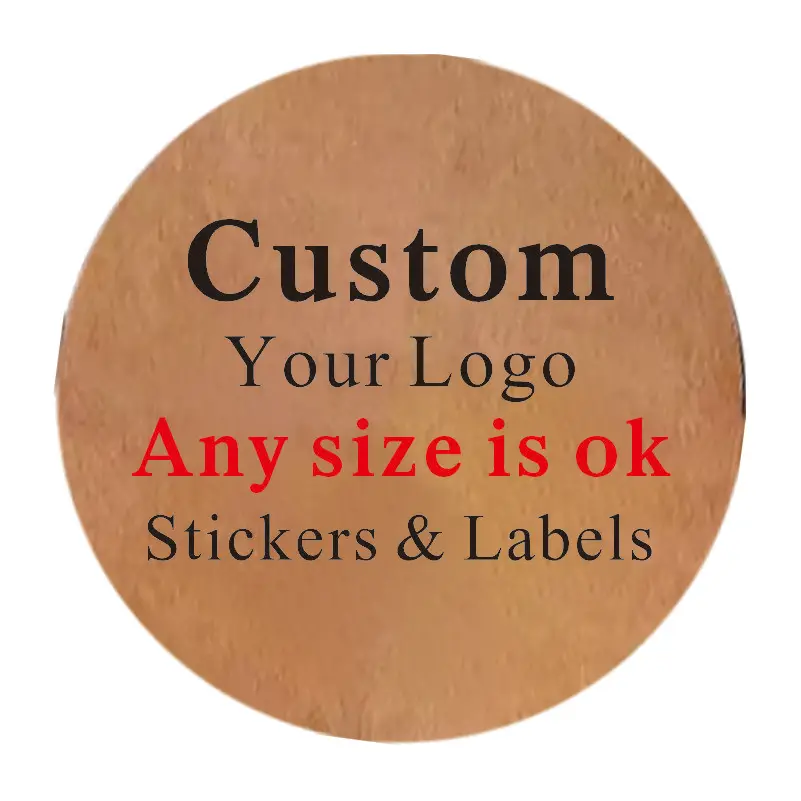 

100PCS Custom Stickers Personalize Stickers Customized Kraft Logo Wedding Gift Labels Personalized Decals Business Event Decor