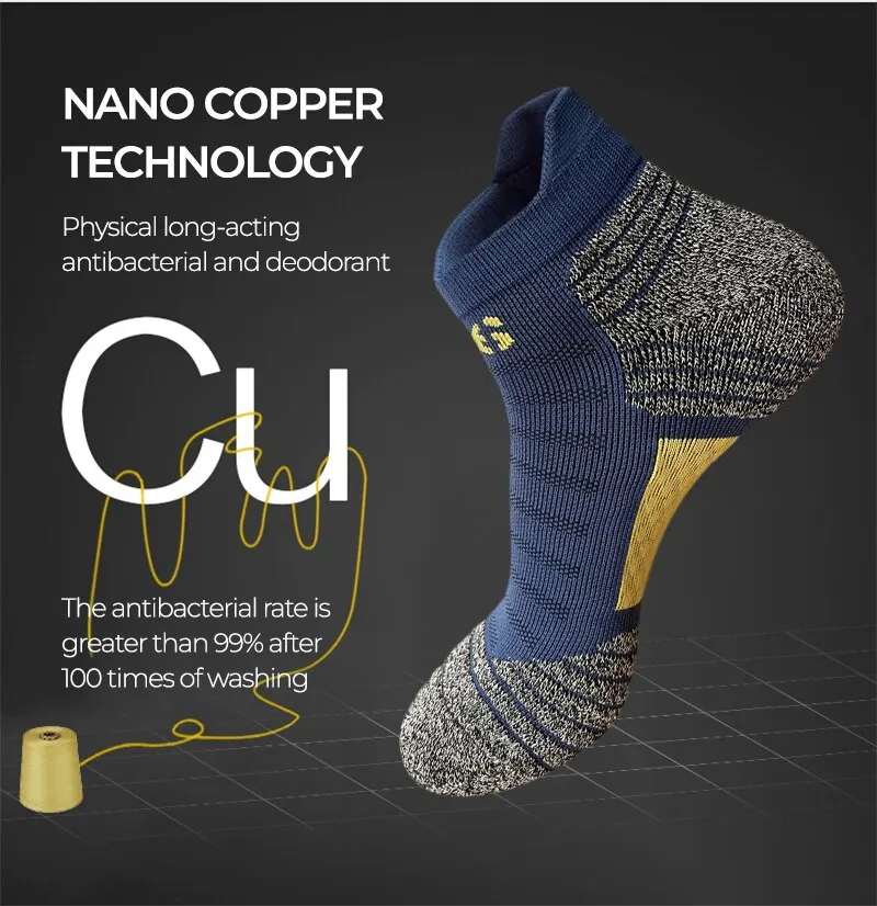 Nano Copper Fiber Deodorant Antibacterial Men Socks Running Climbing Summer 2025 MTB Cycling Bicycle Basketball Sports Sock