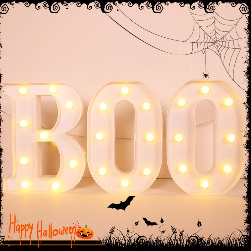 

Halloween Decorations-3 LED Marquee Light Up Letters "BOO" Sign Halloween Decor For Kitchen Tabletop Party Indoor