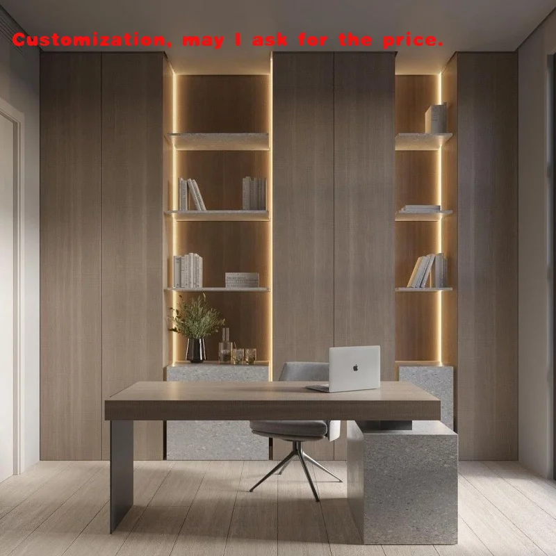 custom.High Quality Wooden Bookcase Study Room Wall Cabinet with Led Light