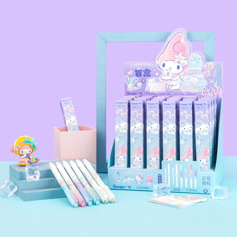 Sanrio Anime Peripheral Kawaii Cartoon Cute Cinnamon Roll Gel Pen Stationery Blind Box Creative Surprise Gift Box Student Prizes