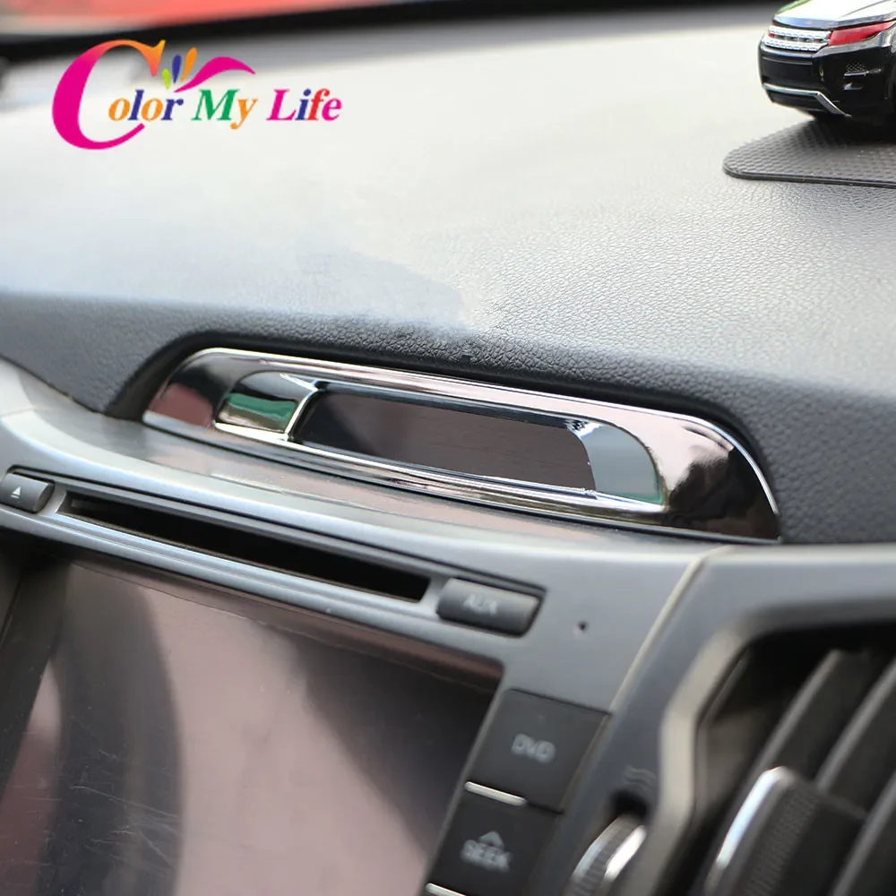 Central Console CD Outlet Decoration Sticker for Kia Sportage SL Sportage 3 R 2011 - 2015 ABS Chrome Car Interior Accessories