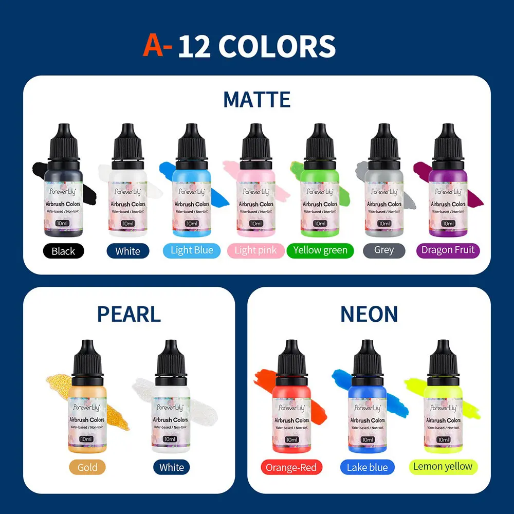 12 stücke Nagellack Farbe Airbrush Nagel Tinte Verwenden Für Airbrush Spritzpistole Farbe Malerei Schablone, Der Hohl Muster Nail art werkzeuge – Detail 3