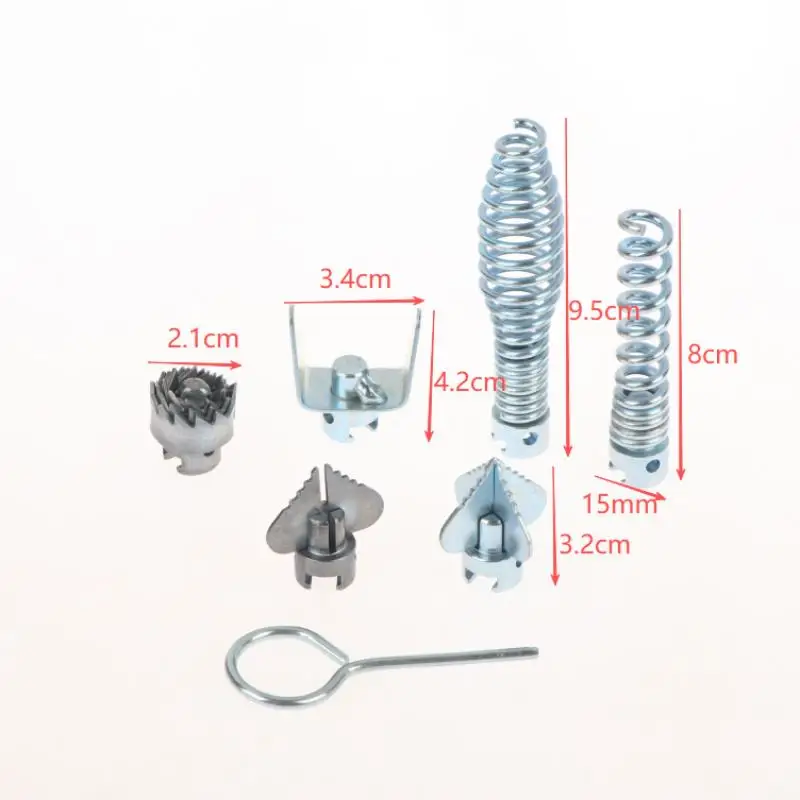 

7/8Pcs Home Toilet Bathroom Bath Bathtub Accessories Drain Cleaner Machine Combination Cutter Head Tool Cutting Head Tool