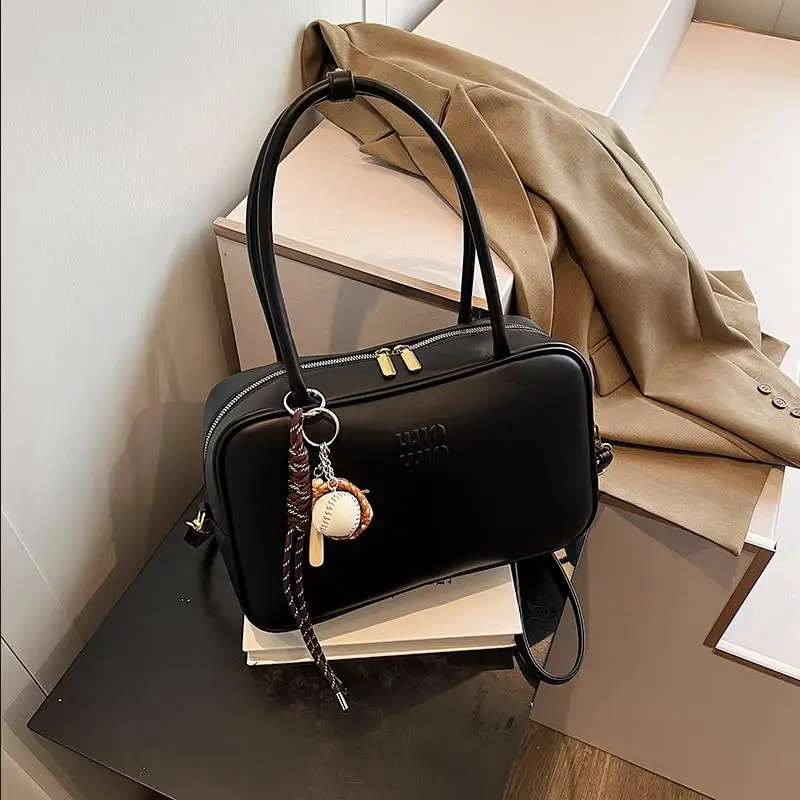 حار بيع أكياس البولينج للنساء سعة كبيرة الإبط بوسطن حقيبة حقائب يد جلدية فاخرة ومحفظة السيدات 1 مجموعة صندوق مربع #3