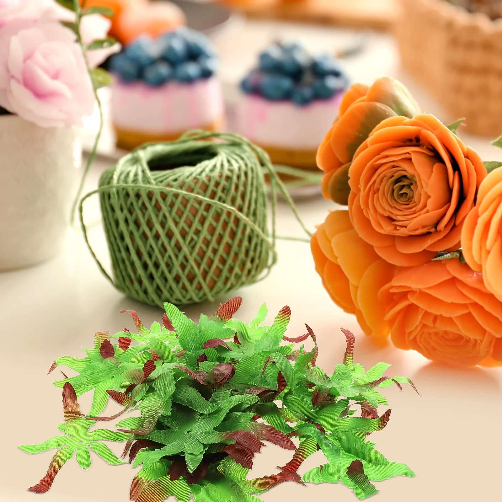 

Artificial Flower Fabric Green Calyxes for DIY Craft Flowers Making Diy Supplies Realistic Petals Rose Materials