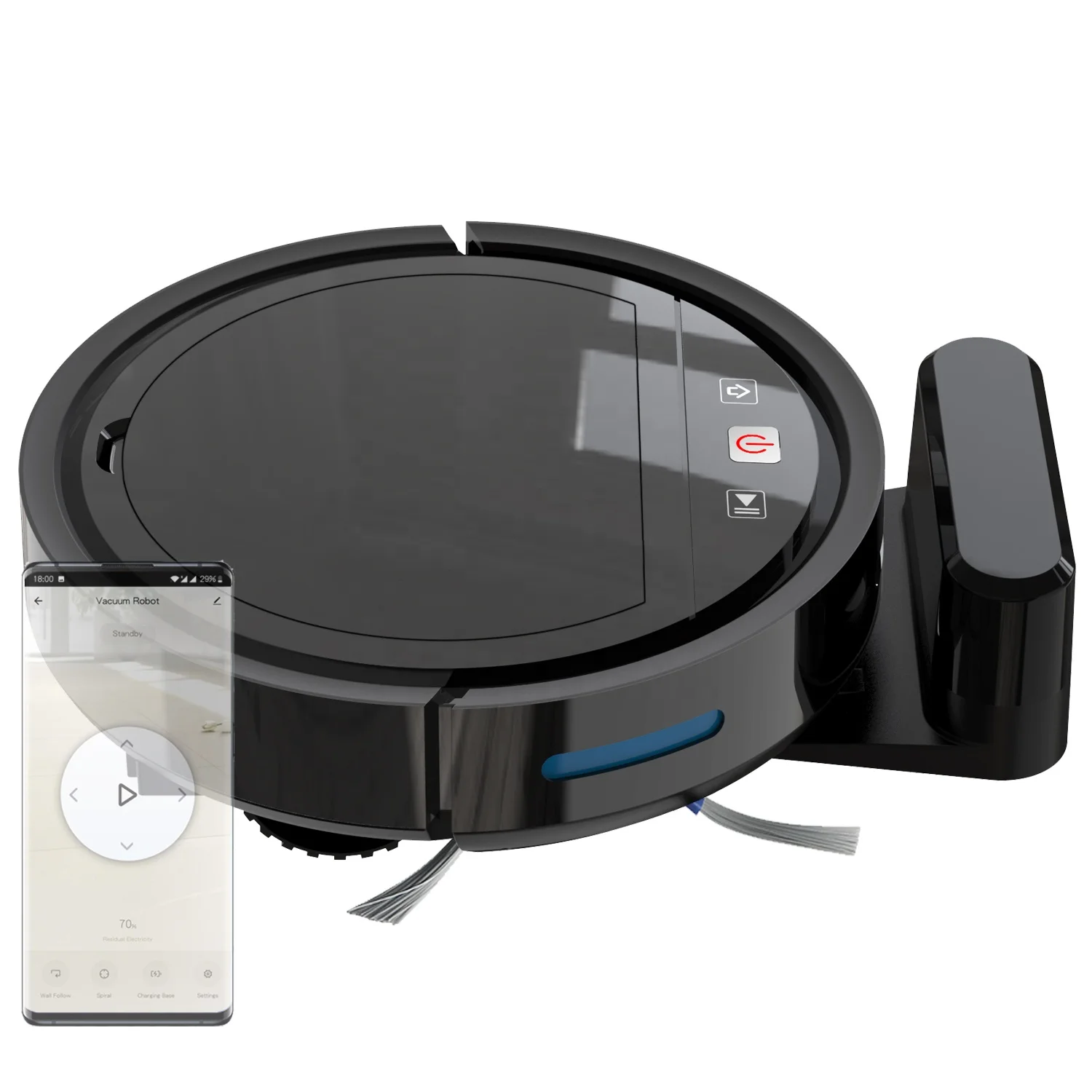 

Dropshipping 3 in 1 Automatic Self Charging 2500pa Tuya Wireless Dry and Wet Robot Vacuum Cleaner for Pet Hair Cleaning