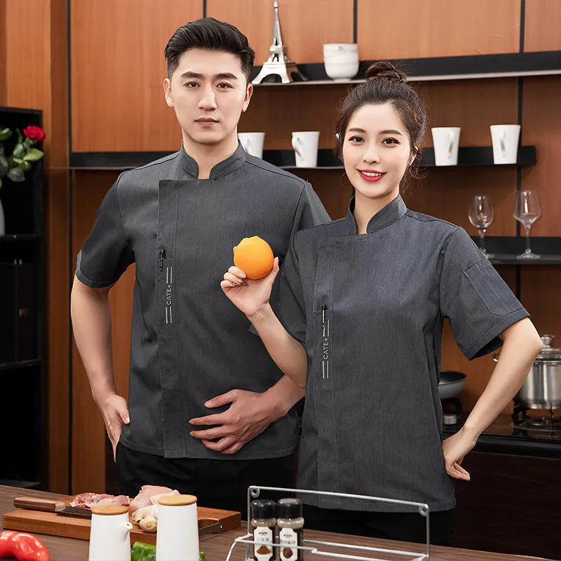 

Dining Chef Overalls Women'S Summer Hotel Kitchen Western Restaurant Tea House Breathable Chef Uniform Suit Short Sleeve High-En