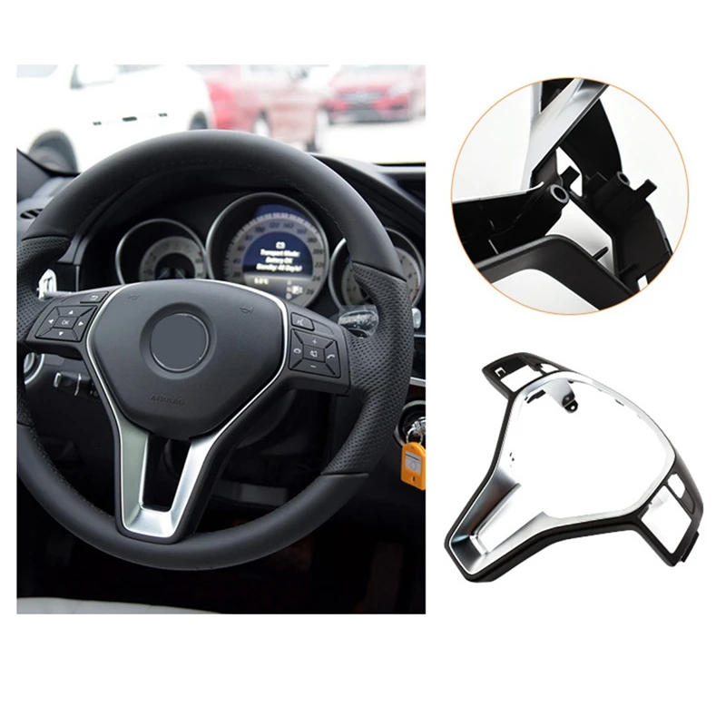 Car Steering Wheel Outer Frame Chromed Cover Trim For Mercedes Benz C E GLK CLS Class W176 W246 W204 W212 GLK204 W156