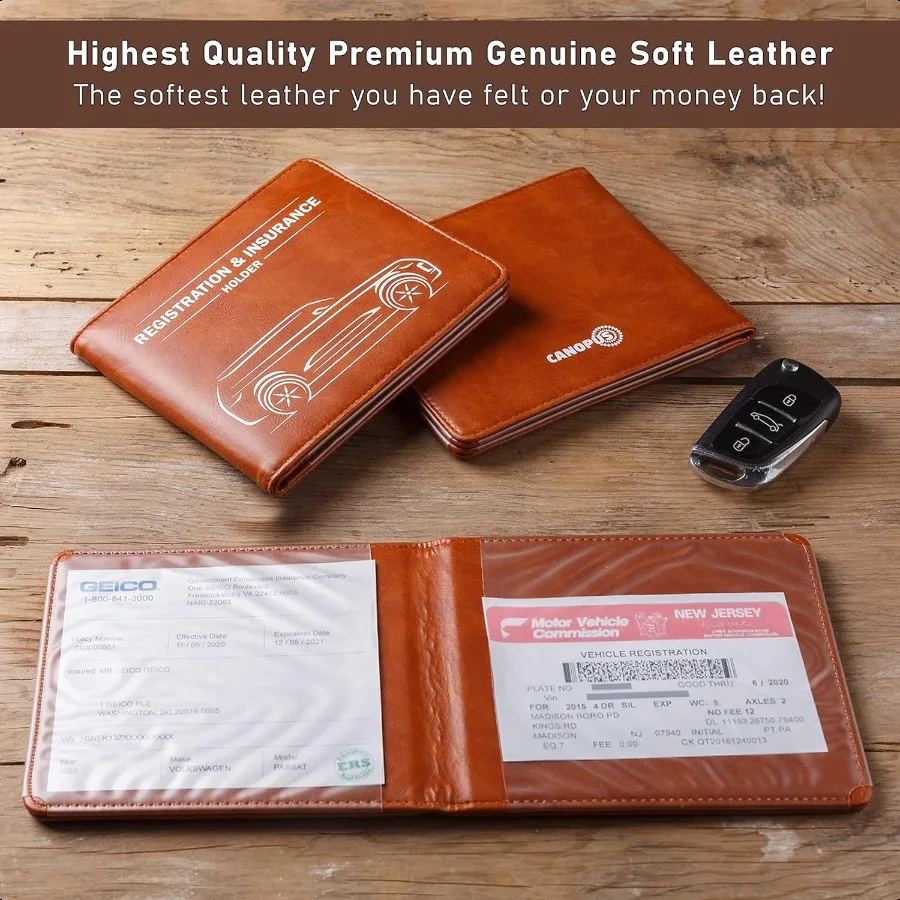 Porta documenti per auto con registrazione e assicurazione con chiusura magnetica Porta documenti per auto Portaoggetti per portaoggetti per veicoli Portafoglio per auto Mot