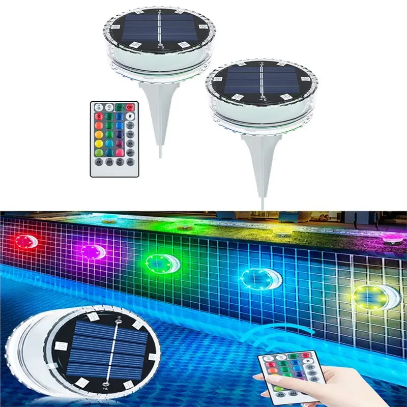 ABVG-LED Floating Solar Pool Light IP68 With Remote Control Color Changing Lamp For Garden Patio Pond Decor
