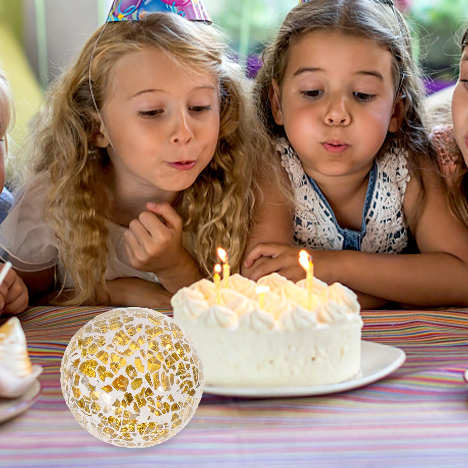 

6Pcs Decorative Glass Balls Mosaic Sphere Hanging Ornaments Home Desktop Ball Decor Party Supplies Ball Sphere