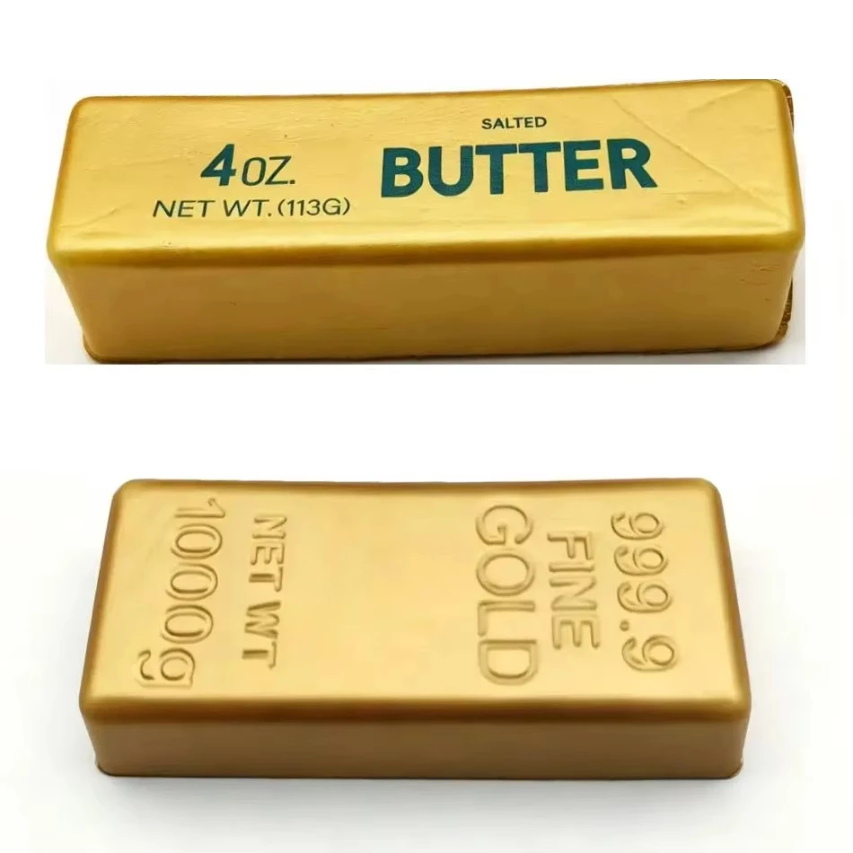 5Pcs Gold Bar Slow Rising Squishy Toy PU Material Simulation Gold Brick Super Soft Stress Relief Fidget Squeeze Toy Desktop