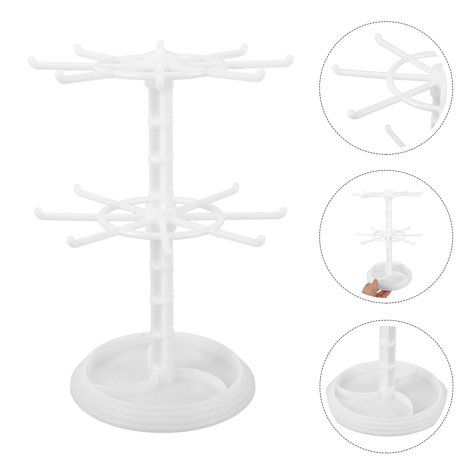 

2 Tier Rotating Jewelry Organizer Stand Multi Layer Display for Necklaces Bracelets Earrings Ring Storage Rack