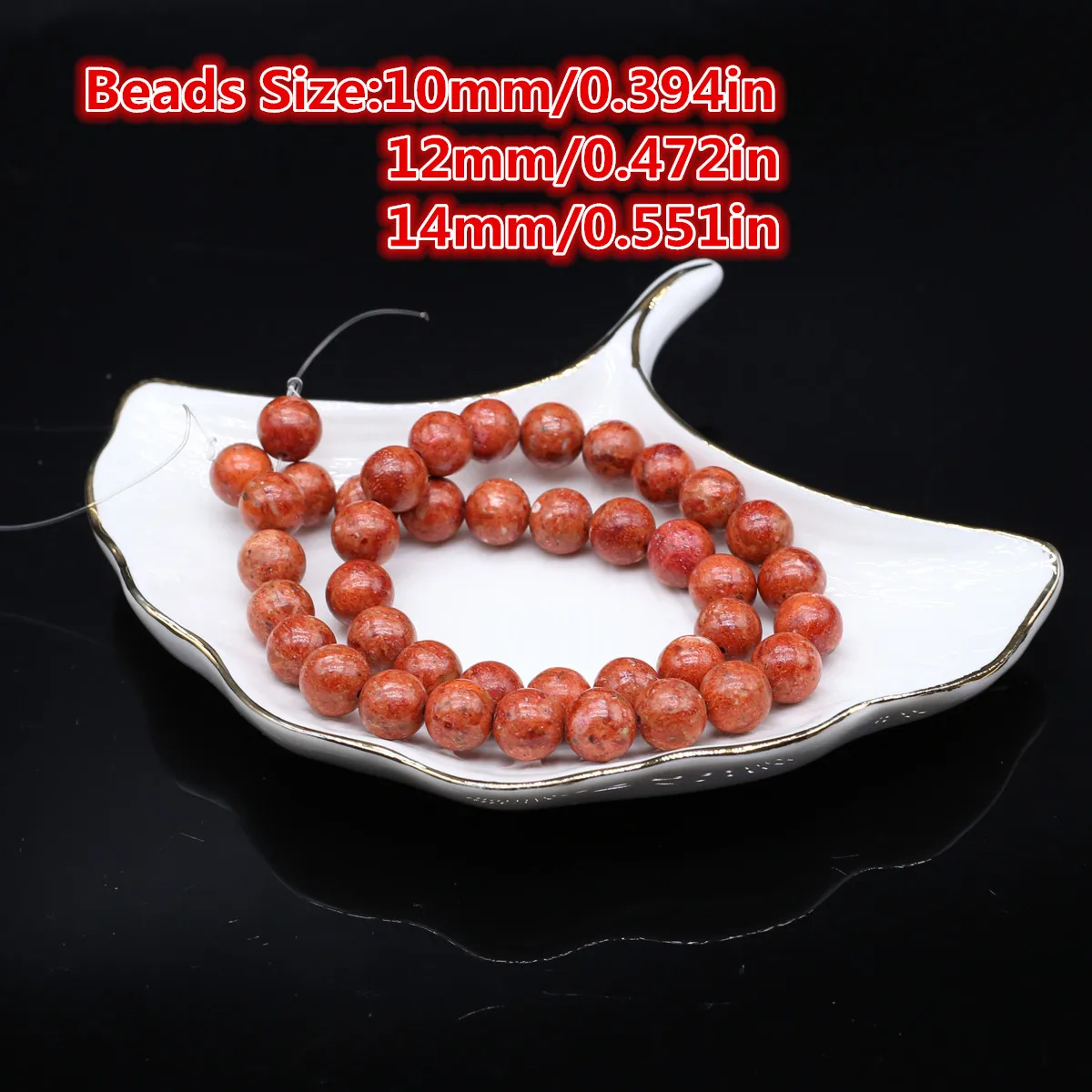 تقليد المرجان الخرز جولة عزل الخرز 10-14 مللي متر لصنع المجوهرات عقد دي اي واي سوار أقراط الإكسسوار #1