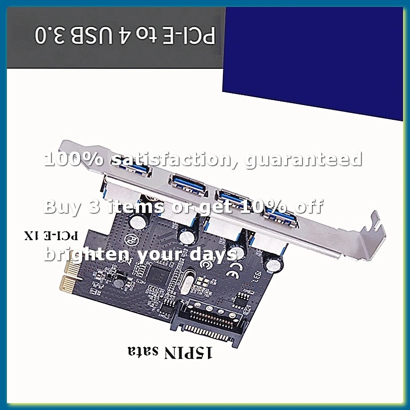 PCI-E to USB 3.0 Expansion Card 4 Port PCIE USB3.0 Desktop Expansion Card Adapter 5Gbps Power for PC