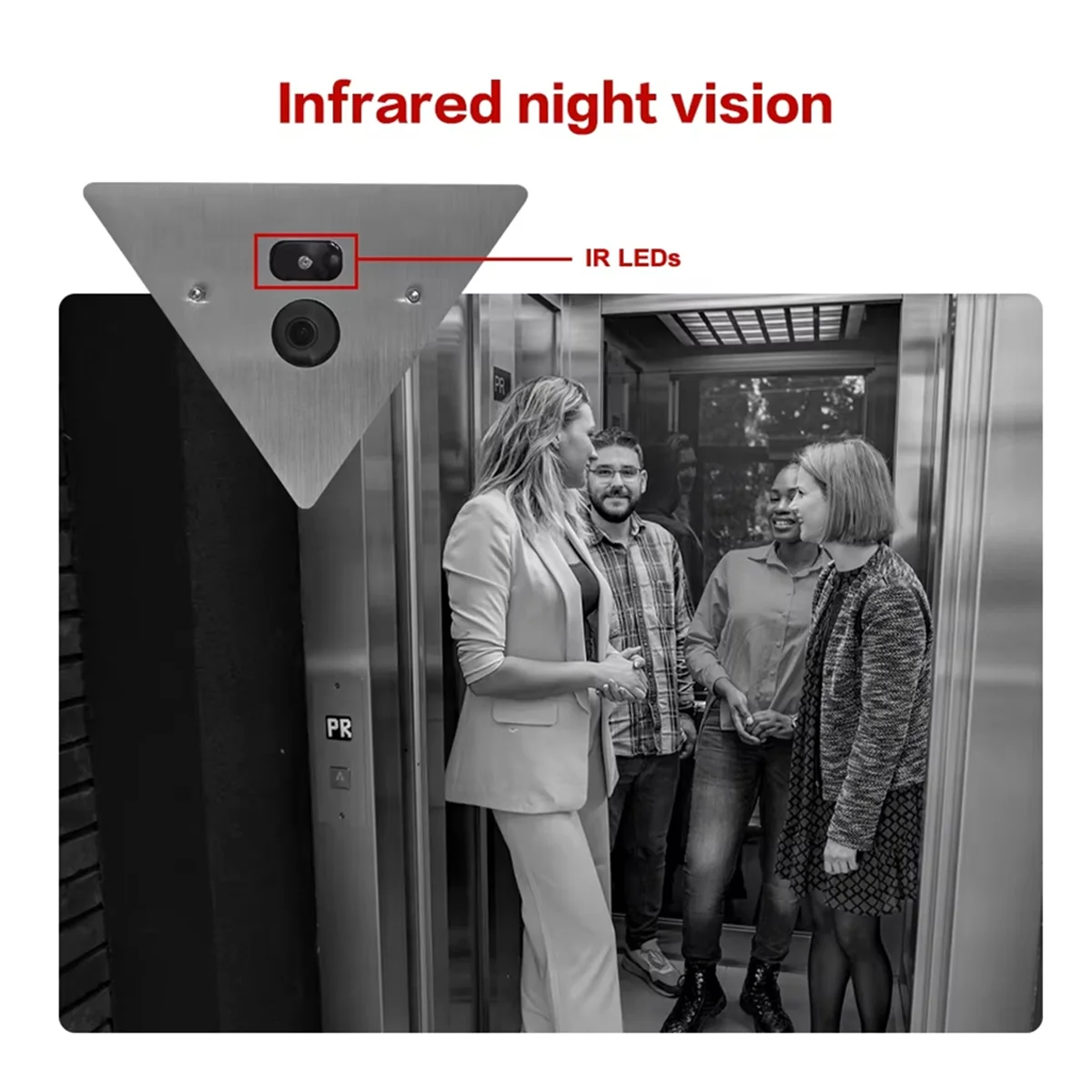 

AB-H.265 5MP POE Infrared IR Night Vision Corner Elevator Cam Network IP Cam 3.6mm Lens with Microphone