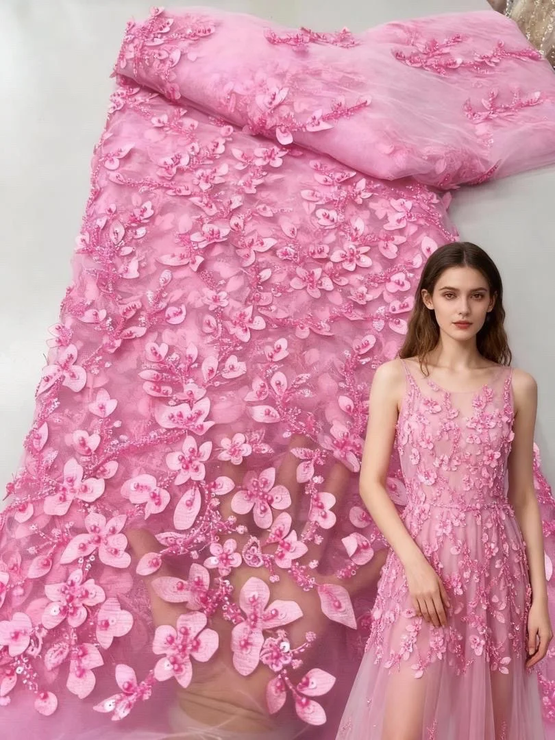 

2025 New High Quality Luxury Sequins Lace Shiny Sequins Groom African French Mesh Lace Tulle Fabric nigeria Wedding Party Sewing