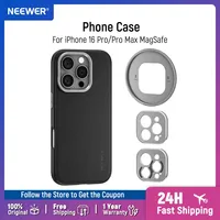 Neewer Funda de teléfono para iPhone 16 Pro 16 Pro Max TPU/PC Funda protectora resistente con soportes de lente de 17 mm, adaptador de filtro de 67 mm