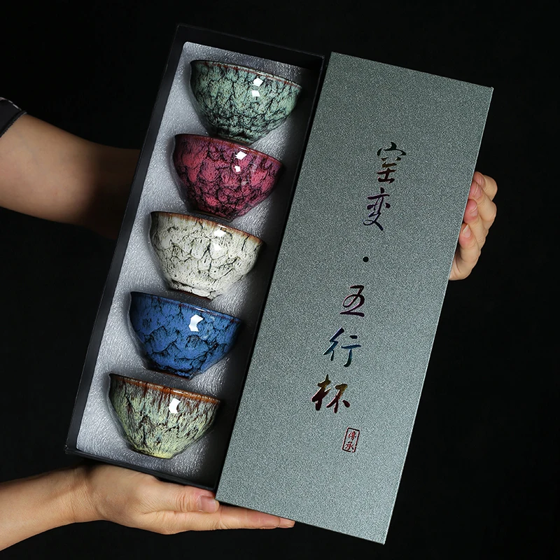 Keramik Kungfu Teeschale glasierte Teetassen Pu'er Master Cup 120 ml Küche Teegeschirr Haushaltstee-Set Zubehör