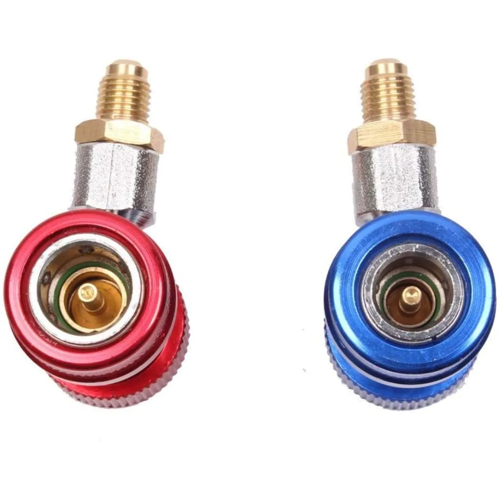 R134a التيار المتناوب محولات المقرنة السريعة 1/4 "SAE ذكر مضيئة عالية منخفضة الفريون المنوع قياس خرطوم تحويل عدة لنظام التيار المتناوب HVAC التلقائي #4